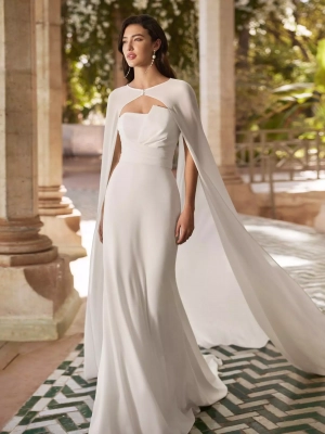 Robe sirène bustier en crêpe de ADRIANA ALIER