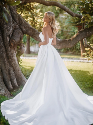 Robe Portia en mikado avec bustier sculptural et jupe volumineuse